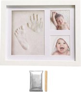 Baby Fotolijstje met Klei Afdruk - Hand/Voet Afdruk - Fotolijst Gipsafdruk - Kraamcadeau - Baby cadeau meisje/baby cadea jongen - Geboorte cadeau/Kraam cadeau - Kraammand - Moederdag Cadeautje