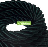 LEDatHOME – 3XL elektrisch snoer, elektrische kabel 3x0,75. Glanzende donkergroene stoffen bekleding. Diameter 30mm – 5 meter - Van buiten SCHITTEREND, van binnen SUBLIEM!