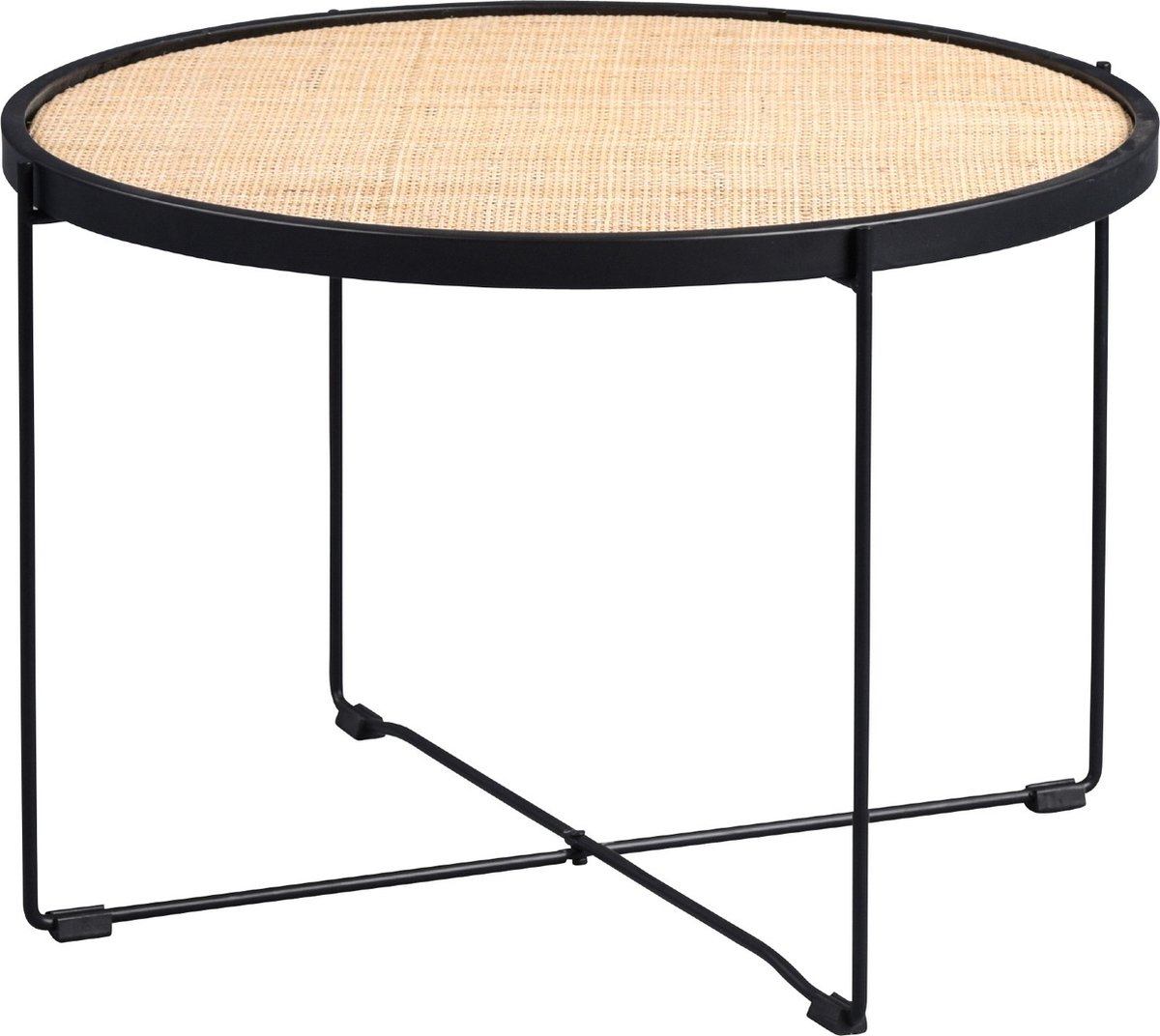 M2 Kollektion Moderne Ronde Bijzettafel Bruin Zwart - Met Afneembare Tafelblad Bruin, Zwart
