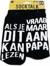 Doodadeals® Socktalk - Als je dit kan lezen vraag maar aan papa sokken - Maat 36 / 41 - Cadeau - Kerst - Sinterklaas - Moederdag