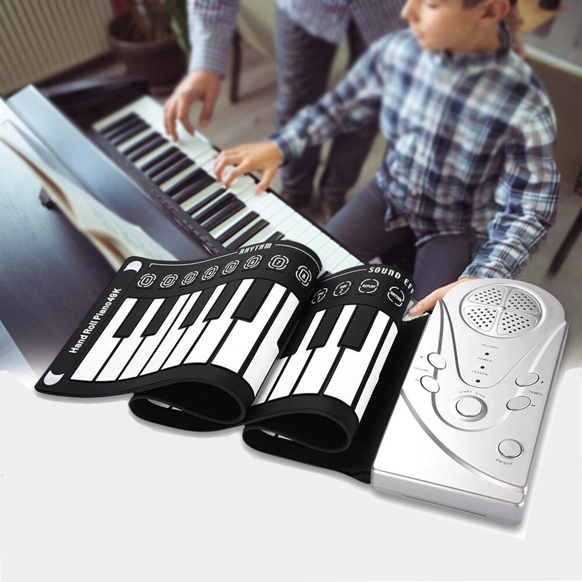 Piano à roulettes pour enfants, Clavier souple, clavier de piano, Enfants de