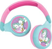 Unicorn 2 in 1 BluetoothÃ‚Â® en bekabelde comfortvouwbare hoofdtelefoon met kinderen veilig volume