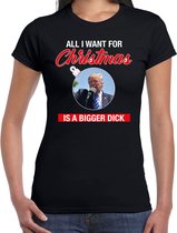 Trump All I want for Christmas fout Kerst shirt - zwart - dames - Kerst  t-shirt / Kerst outfit L