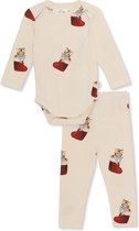 Luxe Christmas Newborn Set Broek Romper | 3 maanden XMAS KITTY | Konges Slojd