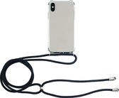 iPhone Xr transparant TPU hoesje met koord - Zwart koord - TPU - Stevig - Telehoesje - Goedkoop - Necklace - Neckstrap - Telefoon koord - Telefoonhoesje met koord - Ketting koord -