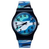 Fako® - Kinderhorloge - Camouflage Army - Blauw