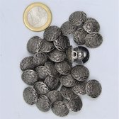 100 Oude zilveren metalen knoop 15mm Vintage blazerknopen Varen Plant stijl Italiaanse kwaliteit