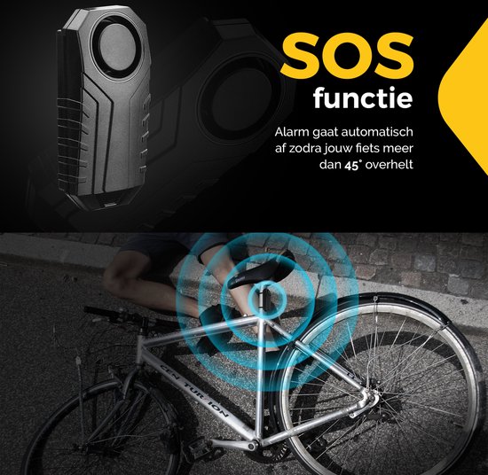 Anti-Diefstal Fietsalarm met Extra Afstandsbediening - Scooter Alarmsysteem - Bike Alarm - Fietsalarm voor E-bike - Waterdicht - 113DB - Sodex
