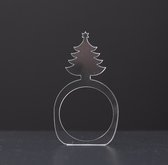 Servetringen kerst - 6 stuks - kerstboom - transparant acrylaat