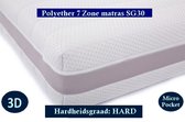 Aloe Vera - Eenpersoons Matras 3D - MICROPOCKET POLYETER SG30 7 ZONE 25 CM - Stevig ligcomfort - 90x220/25