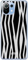 6F hoesje - geschikt voor Xiaomi Mi 11 Lite -  Transparant TPU Case - Zebra Print #ffffff