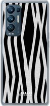 6F hoesje - geschikt voor OPPO Find X3 Neo -  Transparant TPU Case - Zebra Print #ffffff