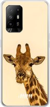 6F hoesje - geschikt voor OPPO A94 5G -  Transparant TPU Case - Giraffe #ffffff