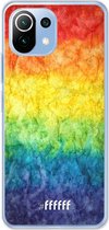 6F hoesje - geschikt voor Xiaomi Mi 11 Lite -  Transparant TPU Case - Rainbow Veins #ffffff