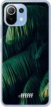 6F hoesje - geschikt voor Xiaomi Mi 11 Lite -  Transparant TPU Case - Palm Leaves Dark #ffffff