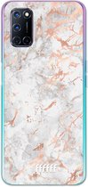 6F hoesje - geschikt voor OPPO A92 -  Transparant TPU Case - Peachy Marble #ffffff