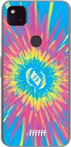 6F hoesje - geschikt voor Google Pixel 4a 5G -  Transparant TPU Case - Flower Tie Dye #ffffff