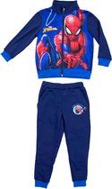 Marvel Spiderman set joggingpak / trainingspak / vrijetijdspak - Vest + Broek - Donkerblauw - Maat 104 (maatlabel 110)