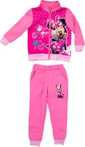 Disney Minnie Mouse set joggingpak / trainingspak / vrijetijdspak - Vest + Broek  - Donkerroze - Maat 122 (maatlabel 128)