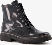 Jana dames lak veterboots - Zwart - Maat 40 - Uitneembare zool