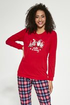 Cornette Katoenen Pyjama Dames Volwassenen | Lange Mouw Lange Broek | Winter Pyama Dames Volwassenen | Matching Gezin Pyjama | Kerst Pyjama | Gnomes 671/279 XXL