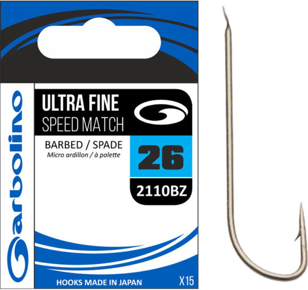 Garbolino Ultra Fine Speed Match Barbed-Spade (15 pcs) - Maat : 24
