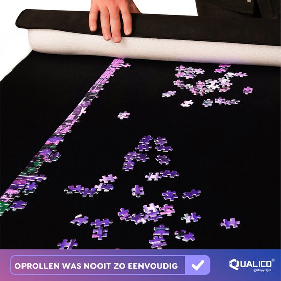 Qualico 1500 - Puzzelmat Neopreen - Antislip - De portapuzzle die echt werkt! Tot en met 1500 stukjes - 66 x 120 cm - QUALICO