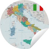 Tuincirkel Landkaart van Italië - 120x120 cm - Ronde Tuinposter - Buiten XXL / Groot formaat!