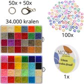 Kralenset - Kralen 2mm in 48 kleuren - Smiley Kralen