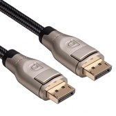 DisplayPort kabel 1.4 - 8K@60Hz - 4K@120Hz - 32.4GBps - Nylon mantel - Zwart - 5 meter - Allteq