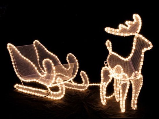 buiten en binnen - Rendier met Slee - 3D verlichte kerstfiguren -... | bol.com