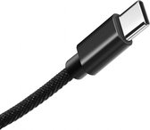 USB C laadkabel - USB A naar C - Haaks - Nylon mantel - Zwart-Wit- 0.5 meter - Allteq
