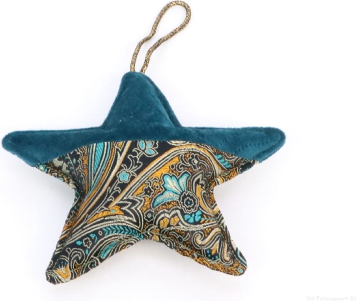 Marleyn Hangdeco Ster Paisley 14x14cm blauw