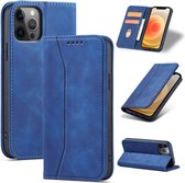 GSMNed – Luxe iPhone 12/12 Pro Blauw – hoogwaardig Leren Pu Hoesje – iPhone 12/12 Pro Blauw – Design – Met briefgeld vakje