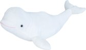 Pluche dieren knuffels Beluga walvis van 30 cm - Knuffeldieren speelgoed