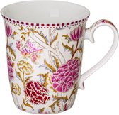 William Morris Collection 'Roze' – Mok in giftbox - 275 ml - Design mok in cadeaubox - cadeau - roze mok - verjaardag