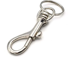 Sleutelhanger met musketonhaak en ring 55 mm