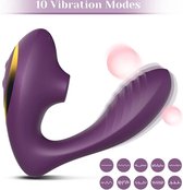 Luxe 2 in 1 Luchtdruk Vibrator Paars