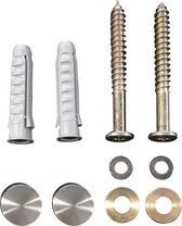 Bally Schroevenset Voor Supportbeugels Geborsteld Staal (2 stuks)