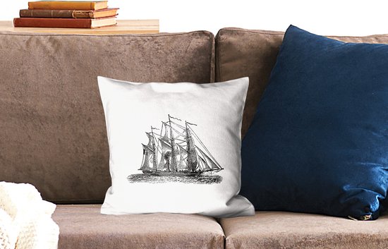 Coussins Coussins décoratifs - Oreillers Salon - 40x40 cm - Vintage - Bateau - Navire