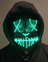 Halloween Terror Ghost Cosplay-masker LED-lichtgevend flitsmasker (groen licht) - halloween kostuum