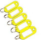 Sleutel labels - 5 STUKS - Geel - Keychain - Key tag sleutelhanger - Sleutel onderscheider - Naam labels - Sleutelhouder - Sleutelhanger - Sleutellabels - Bagagelabels - Reislabel