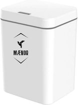 Maenor® Smart Sensor Prullenbak - Touch Free Afvalbak - Vuilnisbak - RVS - Automatische Soft close Deksel - 14L - Wit