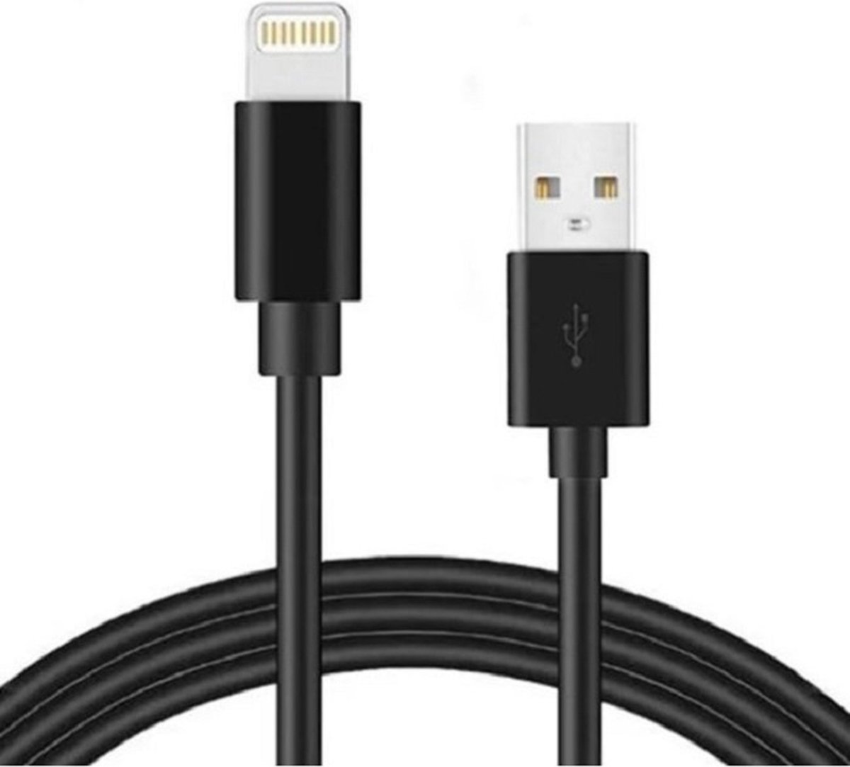 Jumada's Lightning Oplader En Data USB Kabel - USB 2.0 Kabel -  Lightning Connector Naar USB - Male - Zwart