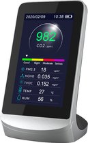 CO2 Meter - Hygrometer - CO2 Meter, fijnstofmeter, TVOC en NHCO - Draagbaar en Oplaadbaar - Zwart