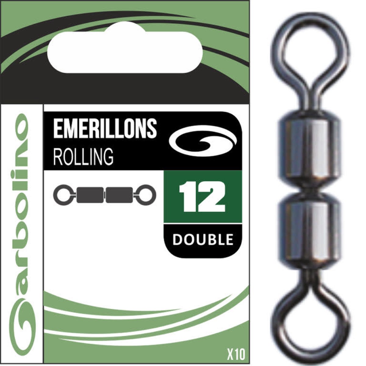 Garbolino Stream Line Micro Double Rolling Swivel (10 pcs) - Maat : 10