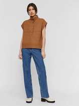 VERO MODA   Daria SL Highneck Button Vest Tobacco CAMEL S