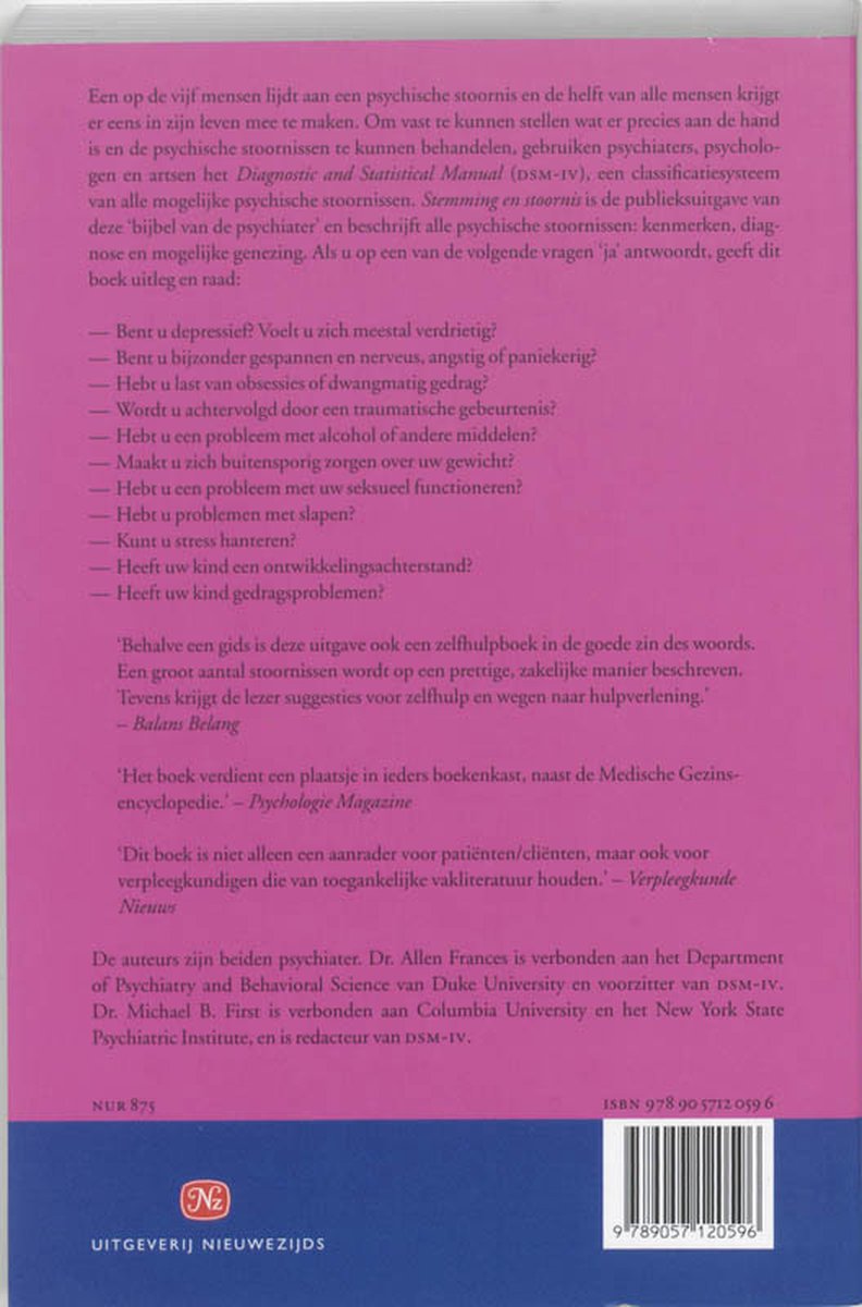 Stemming en stoornis - back cover
