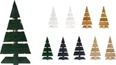 Floranica® Houten kerstboom | Kleur Groen | Natuurlijk larikshout | Hoogte 59cm | Voetwijdte 27cm | Mooie kerstversiering | Modern ontwerp | Kerstcadeau | LED-verlichting inbegrepen