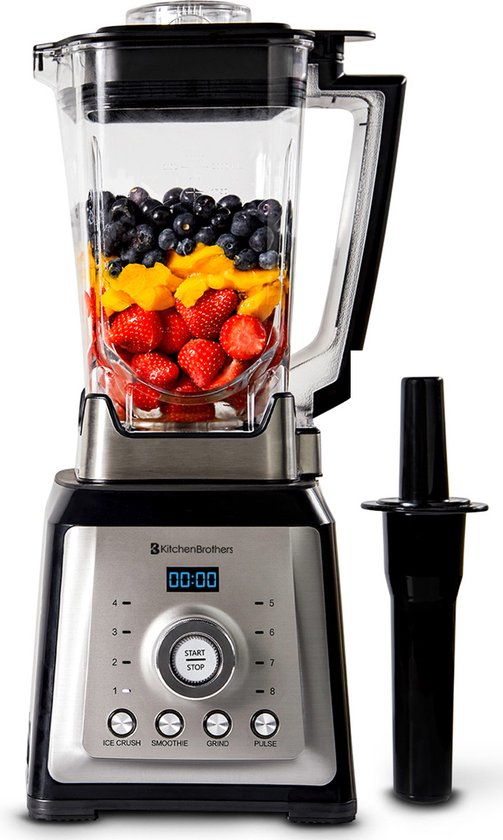 KitchenBrothers Power Blender - 2000W - 2L - Smoothies - IJscrusher - 8...